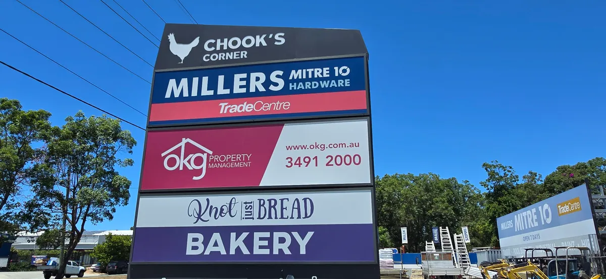 Exterior sign and parking